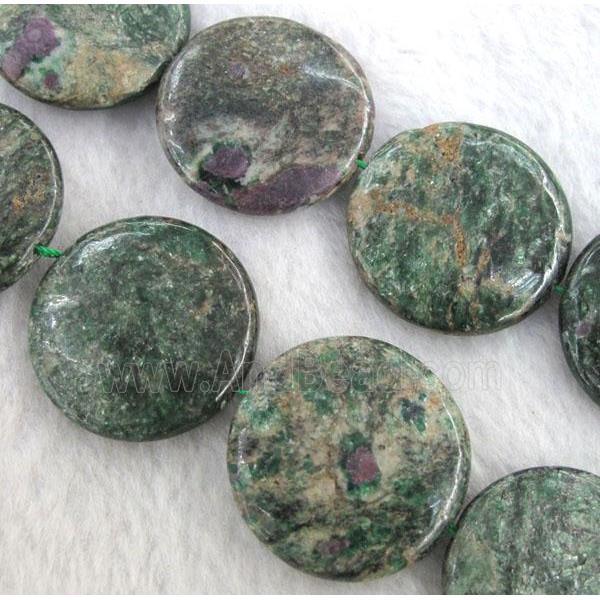 natural Emerald Beads, flat round