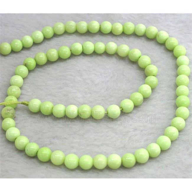 round Lemon Chrysoprase Beads