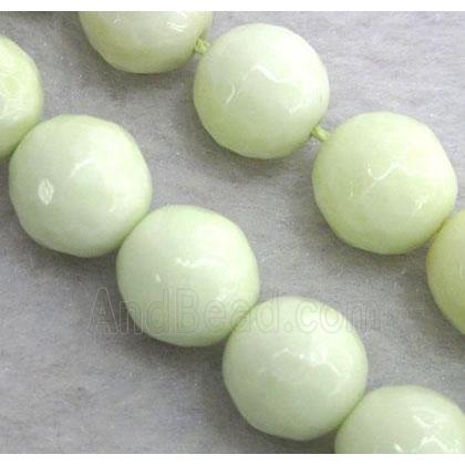 Lemon Chrysoprase Beads, faceted round, lt.green