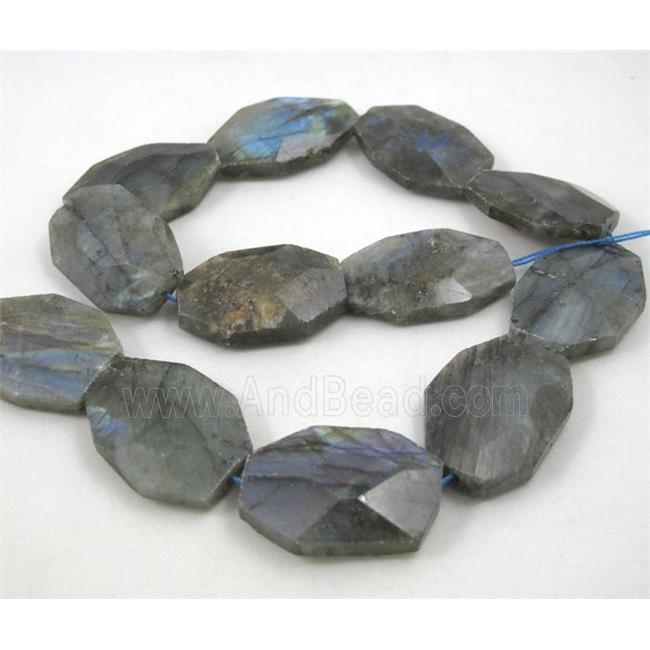 Labradorite beads, freeform, faceted