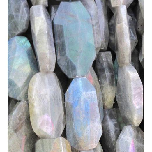 Labradorite bead, faceted rectangle