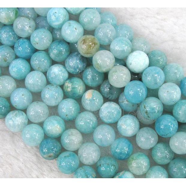 natural blue hemimorphite beads, round