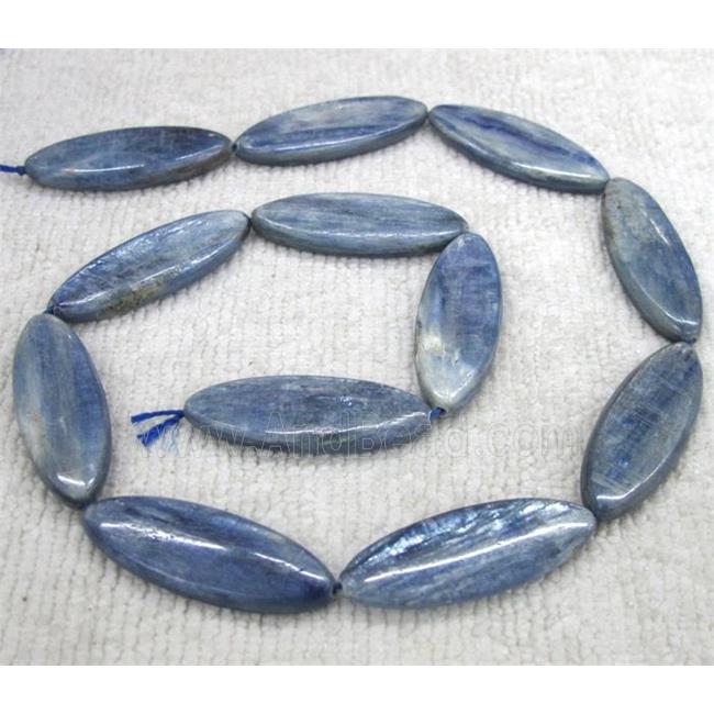 Kyanite bead, horse-eye shaped, blue