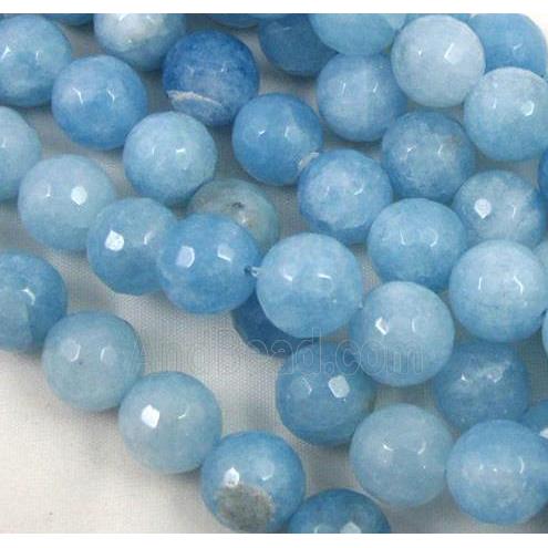 blue Sponge Quartz Beads, faceted round