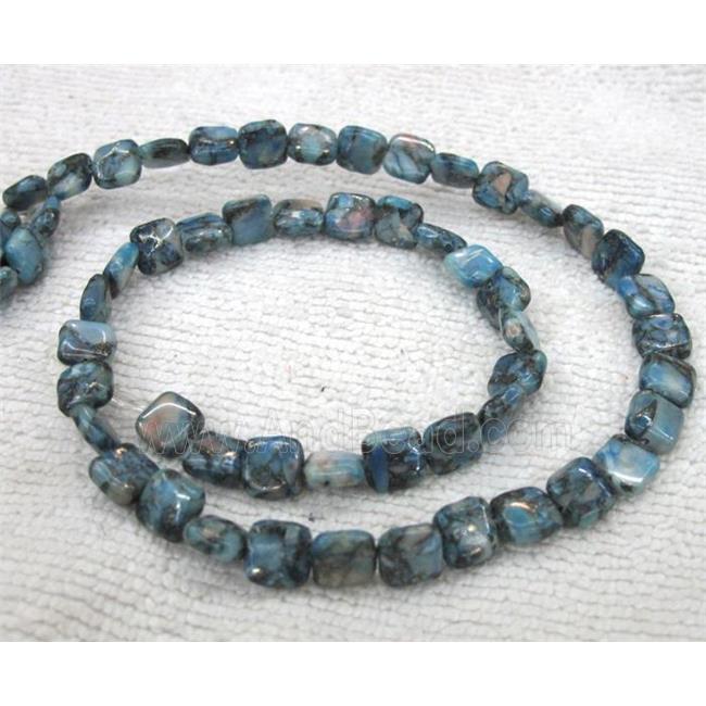 opal stone beads with pyrite, square