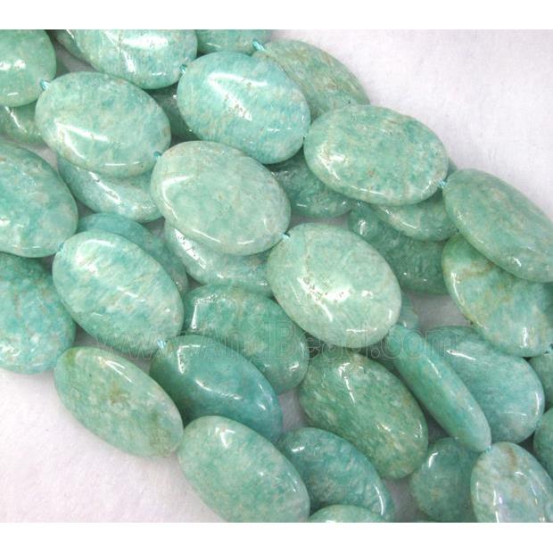 Amazonite beads, flat oval