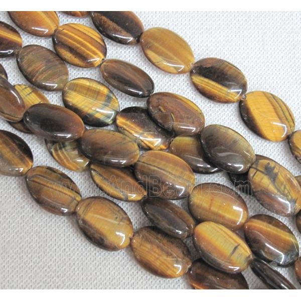 tiger eye bead, flat oval