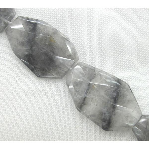 Cloudy Quartz bead, freeform