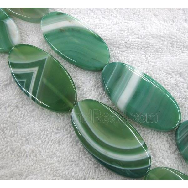 green agate bead, oval