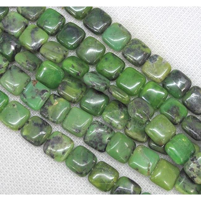 natural Australian Chrysoprase bead, square, green
