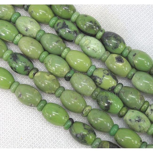 natural Australian Chrysoprase bead, barrel