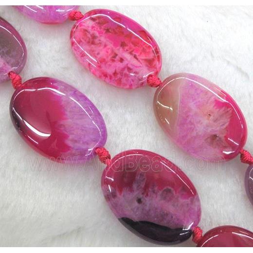 pink druzy agate beads, oval