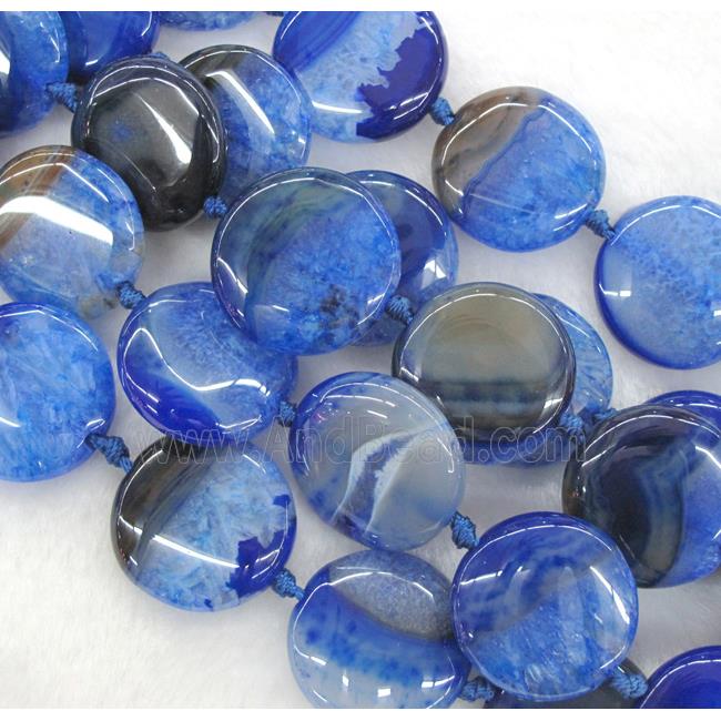 blue druzy agate circle beads
