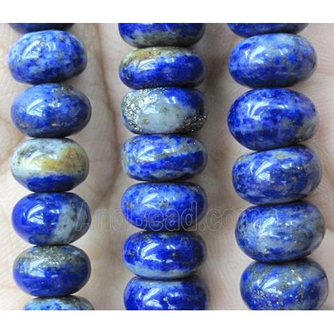 lapis lazuli beads, rondelle, blue