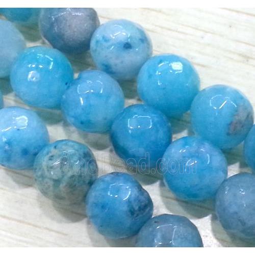 hemimorphite beads. faceted round, blue