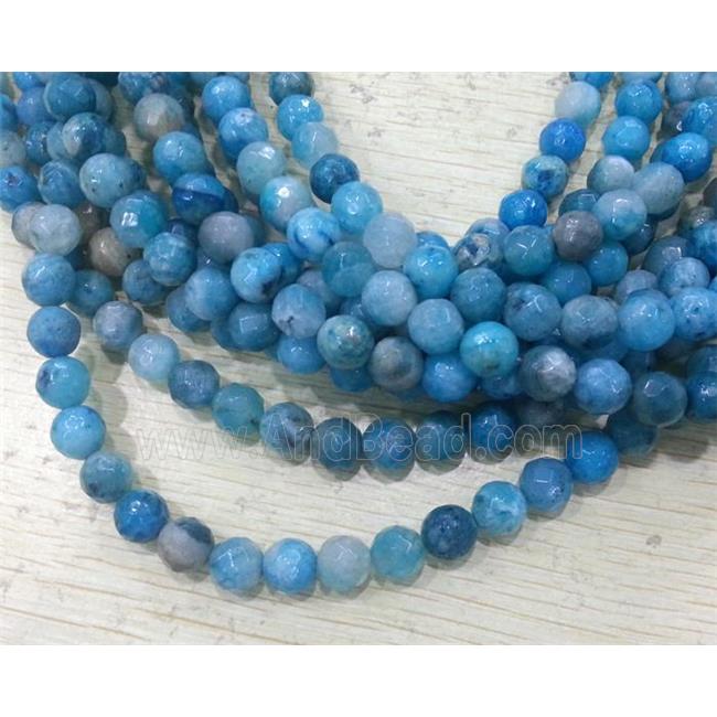 hemimorphite beads. faceted round, blue