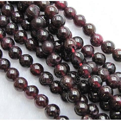 Garnet bead, round