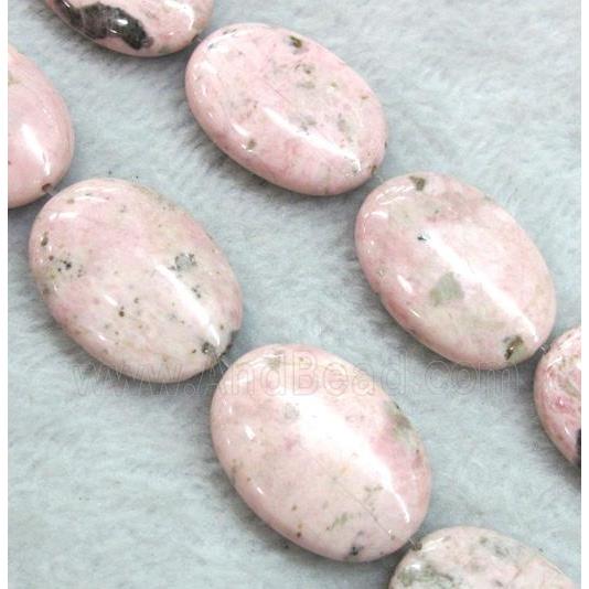 pink Rhodochrosite beads, oval