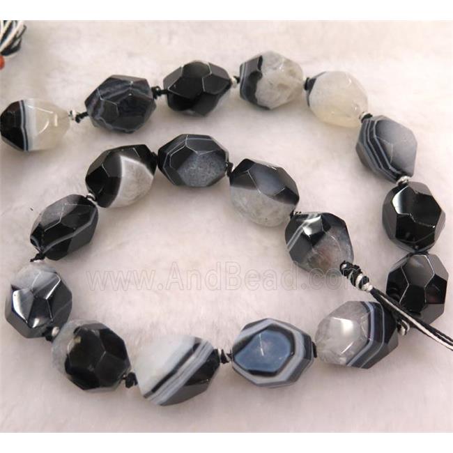 white druzy agate beads, faceted freeform