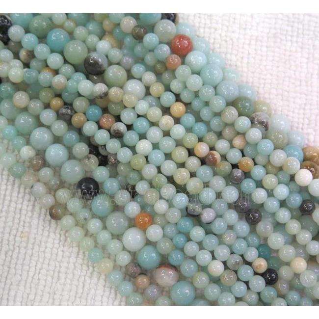 Amazonite beads, round, lt.blue