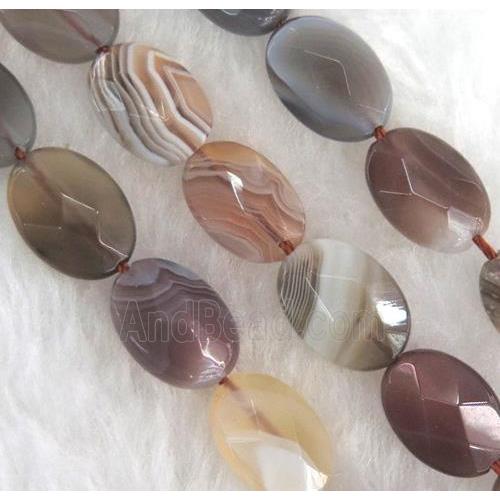 natural gray botswana agate beads, faceted oval