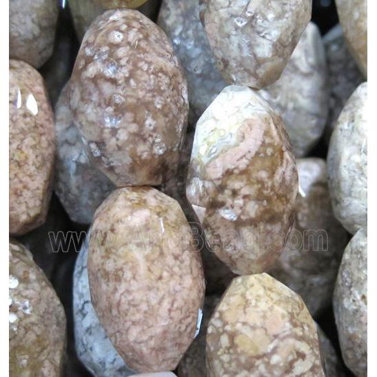 agate beads, faceted freeform