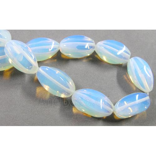 opalite beads, white, twist