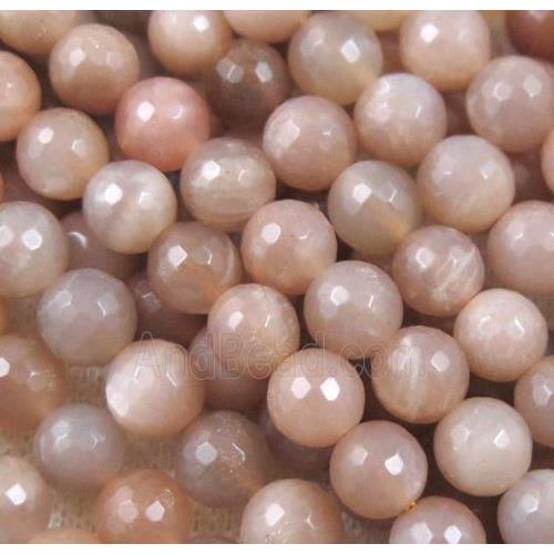 natural sunstone bead, faceted round