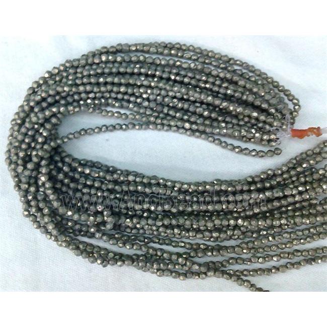 natural Pyrite Beads, faceted-round