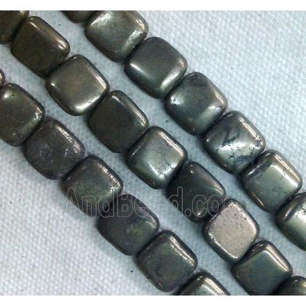 natural Pyrite Beads, square