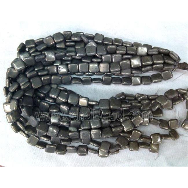 natural Pyrite Beads, square