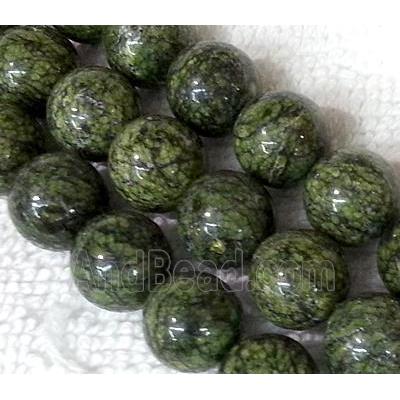 green Russian Mountain Jade beads, round