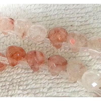 red Iron Quartz beads, faceted teardrop