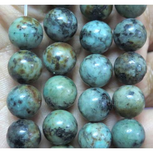 round African turquoise beads, green
