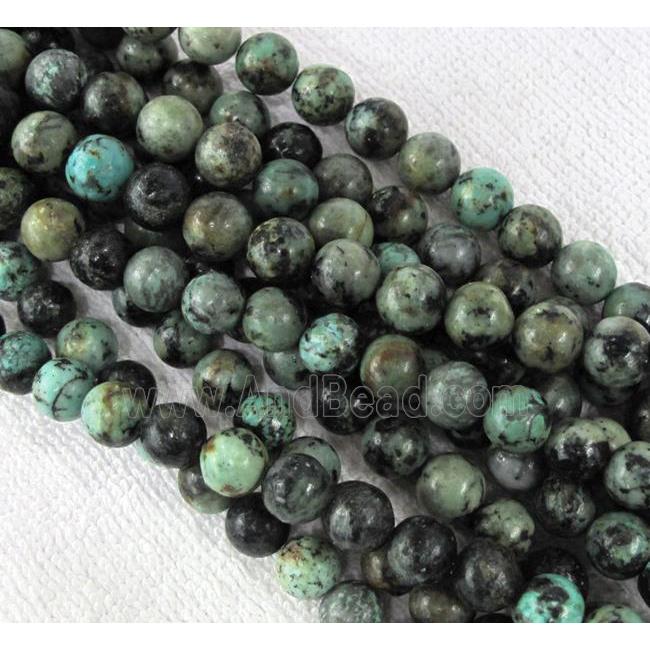 round African turquoise beads, green