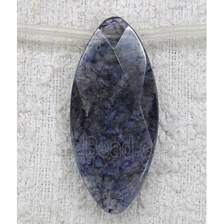 watermelon quartz bead, faceted flat-oval, dark-purple