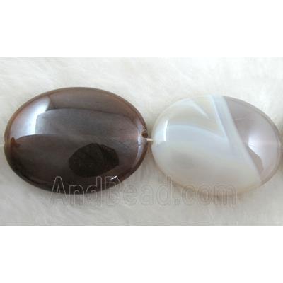 Flat oval Agate beads