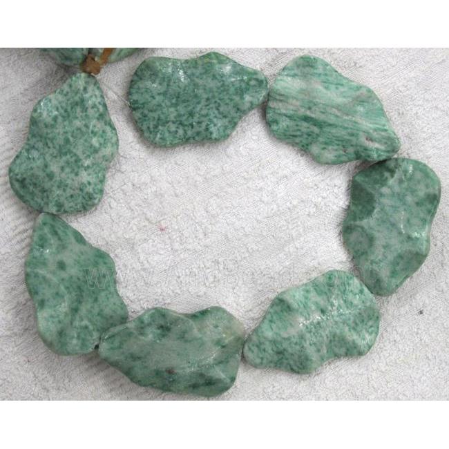 green rain jasper bead, cucurbit