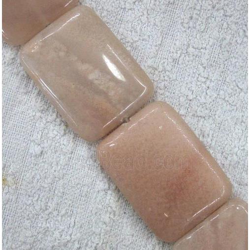 pink venturine bead, rectangle