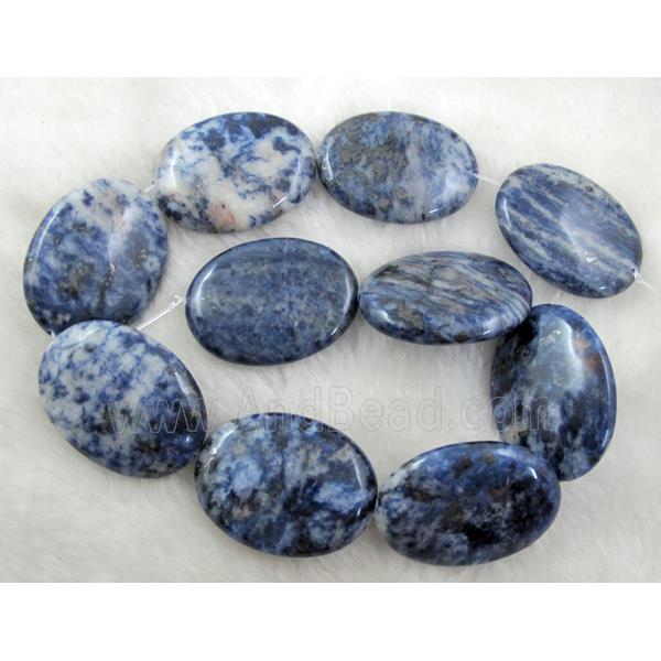 lapis lazuli bead, Flat oval