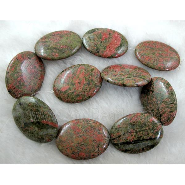 Unakite beads, oval