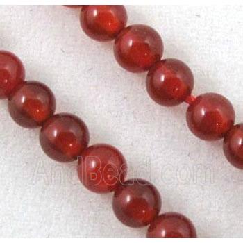 red agate bead, tiny, round