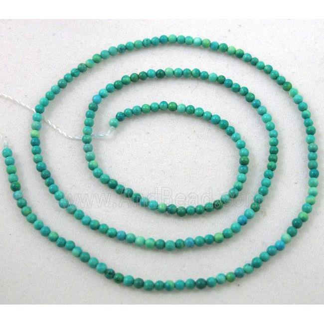 chunky green turquoise beads, tiny, round