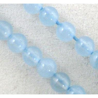 jade beads, tiny, round, sky-blue