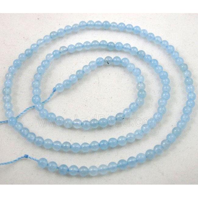 jade beads, tiny, round, sky-blue