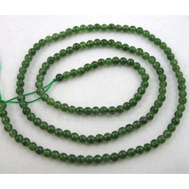 jade beads, tiny, round, green