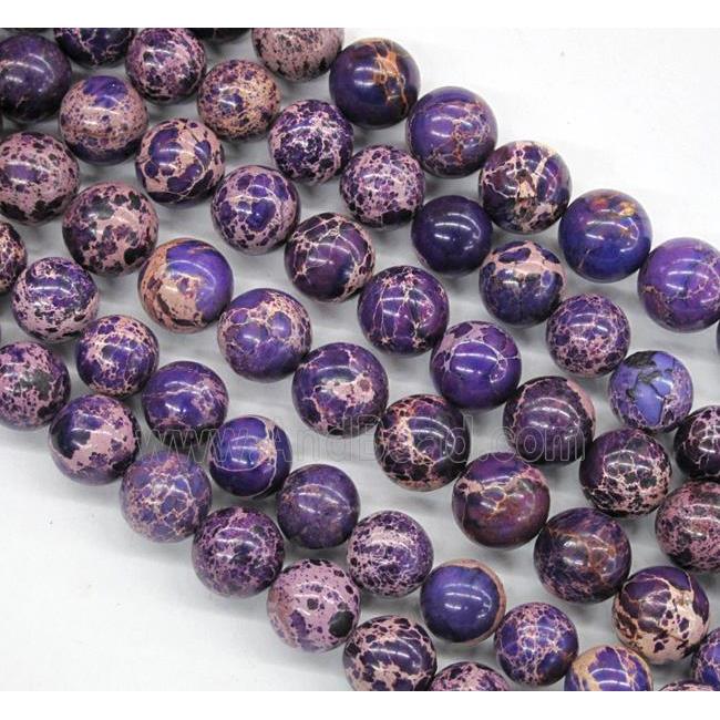 Sea Sediment Jasper beads, purple, round
