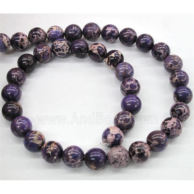 Sea Sediment Jasper beads, purple, round