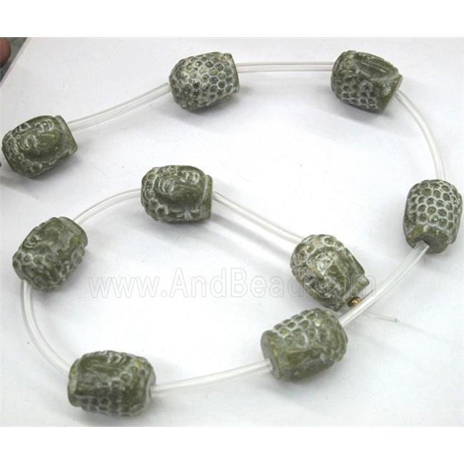 Chinese Jade Buddha Beads, green