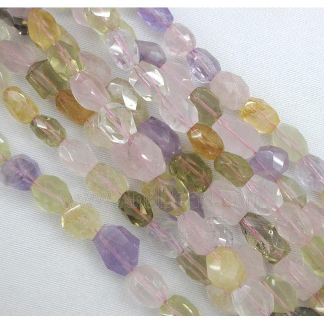 mixed gemstone nugget beads, freeform